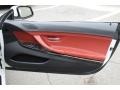2012 BMW 6 Series Vermillion Red Nappa Leather Interior Door Panel Photo