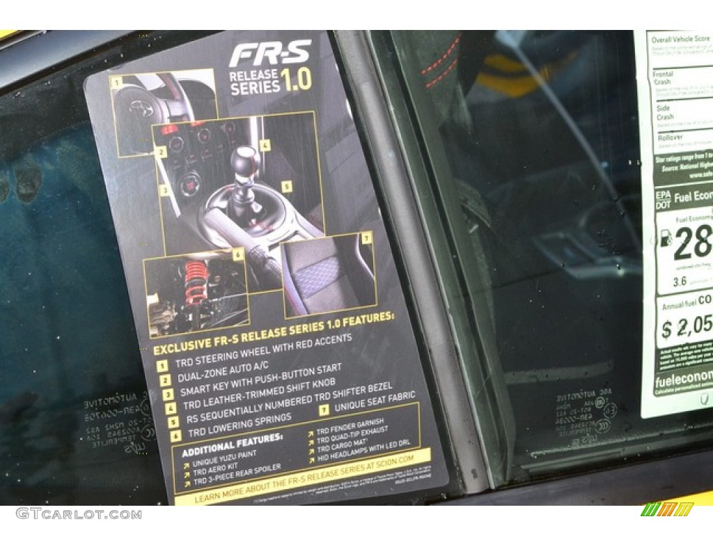 2015 FR-S Release Series 1.0 - RS 1.0 Yuzu Yellow / Black/Red Accents photo #12