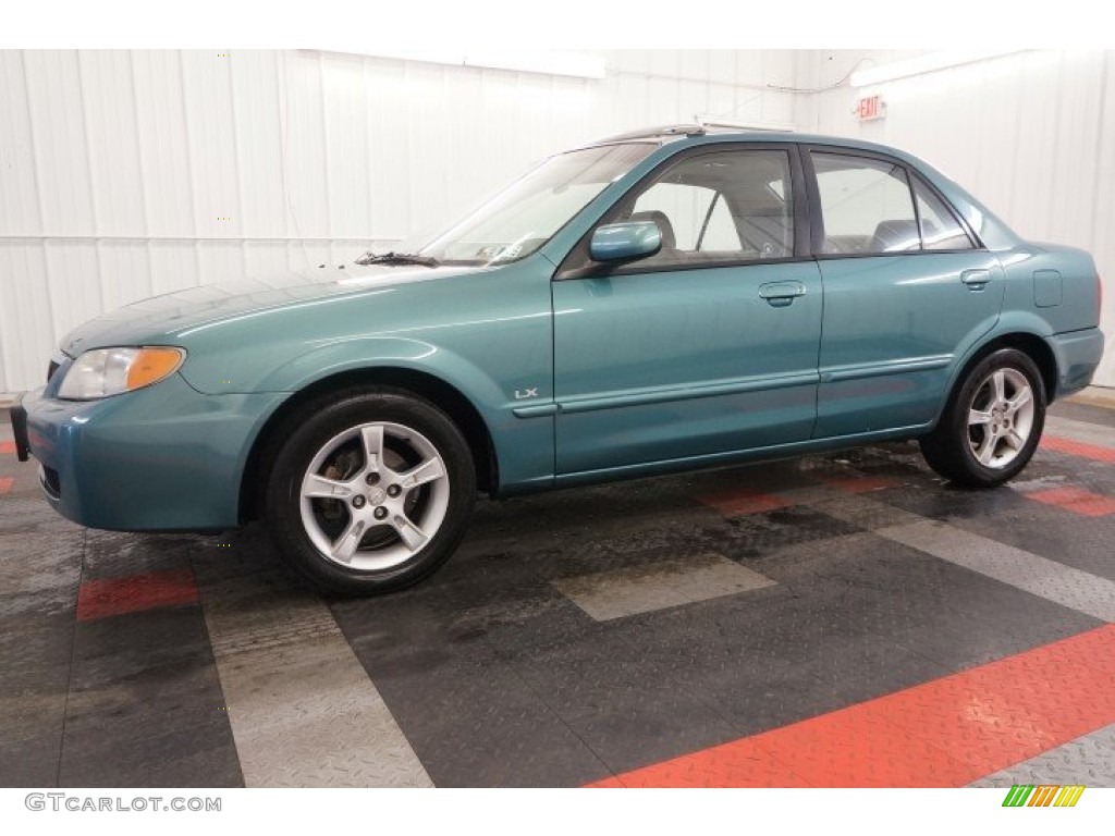 2002 Protege DX - Seabreeze Green Mica / Beige photo #2