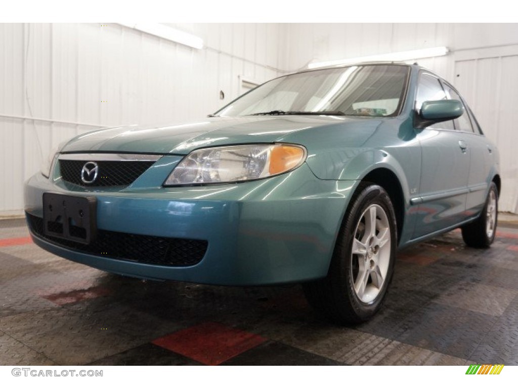 2002 Protege DX - Seabreeze Green Mica / Beige photo #3