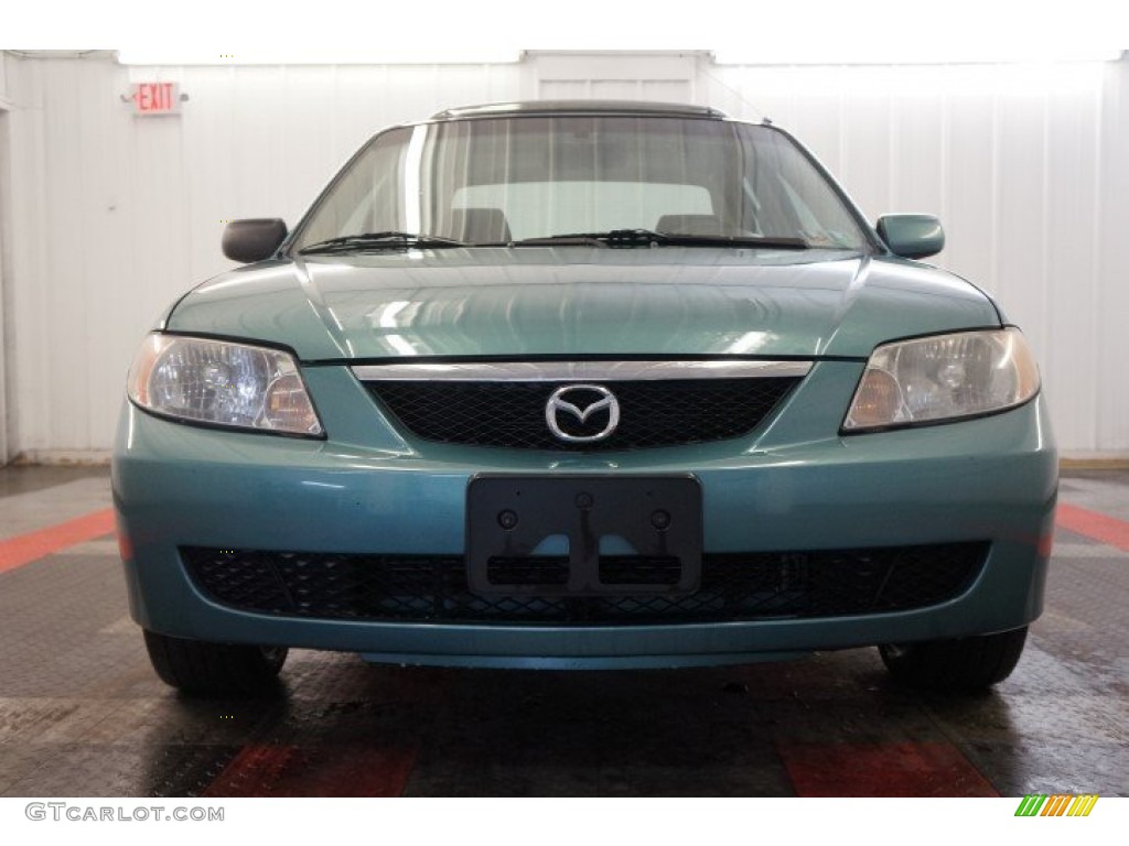 2002 Protege DX - Seabreeze Green Mica / Beige photo #4