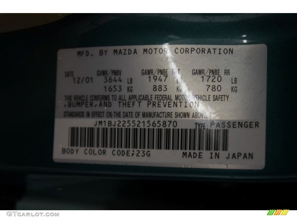 2002 Protege DX - Seabreeze Green Mica / Beige photo #14