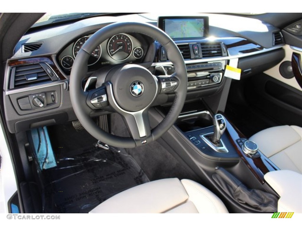 Ivory White and Black Interior 2015 BMW 4 Series 428i Gran Coupe Photo #100181586