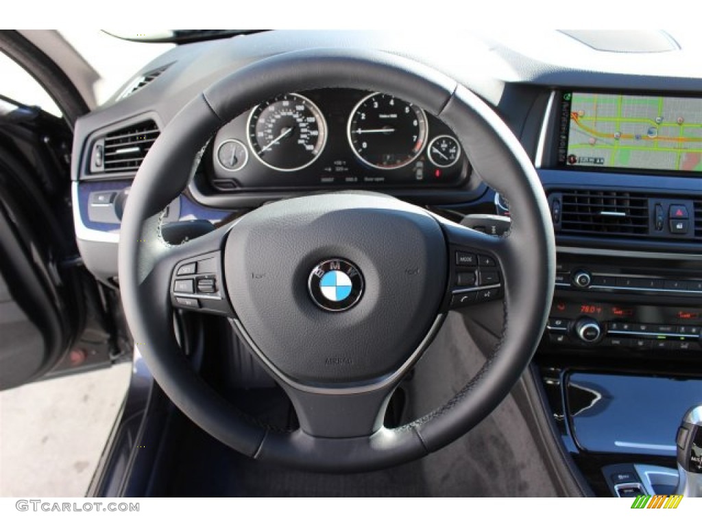 2015 5 Series 528i Sedan - Dark Graphite Metallic / Black photo #9