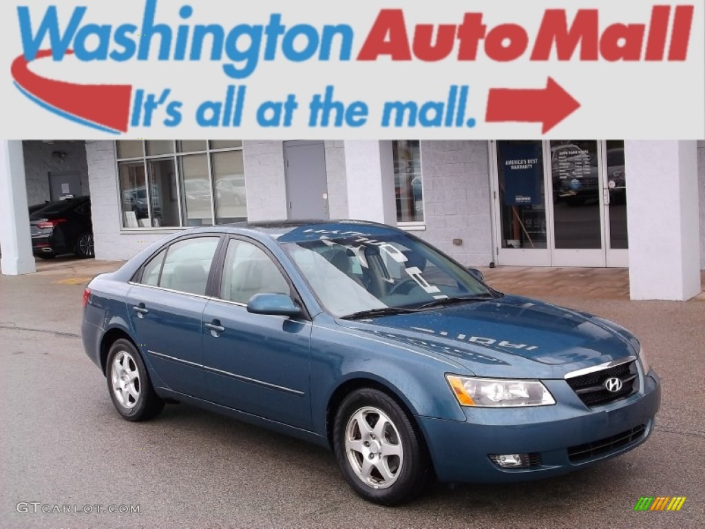 2006 Sonata GLS V6 - Aquamarine Pearl / Beige photo #1