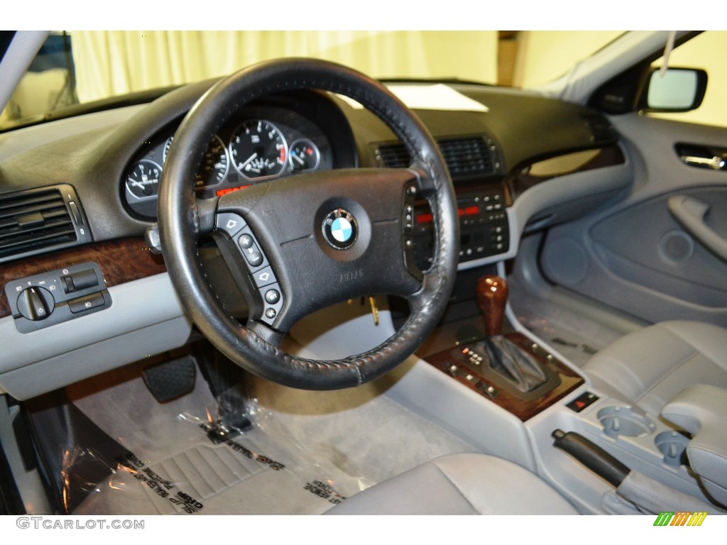 2002 3 Series 330i Sedan - Steel Grey Metallic / Grey photo #12