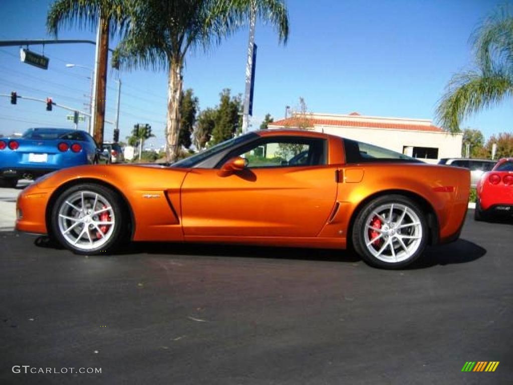 2009 Corvette Z06 - Atomic Orange Metallic / Ebony photo #1