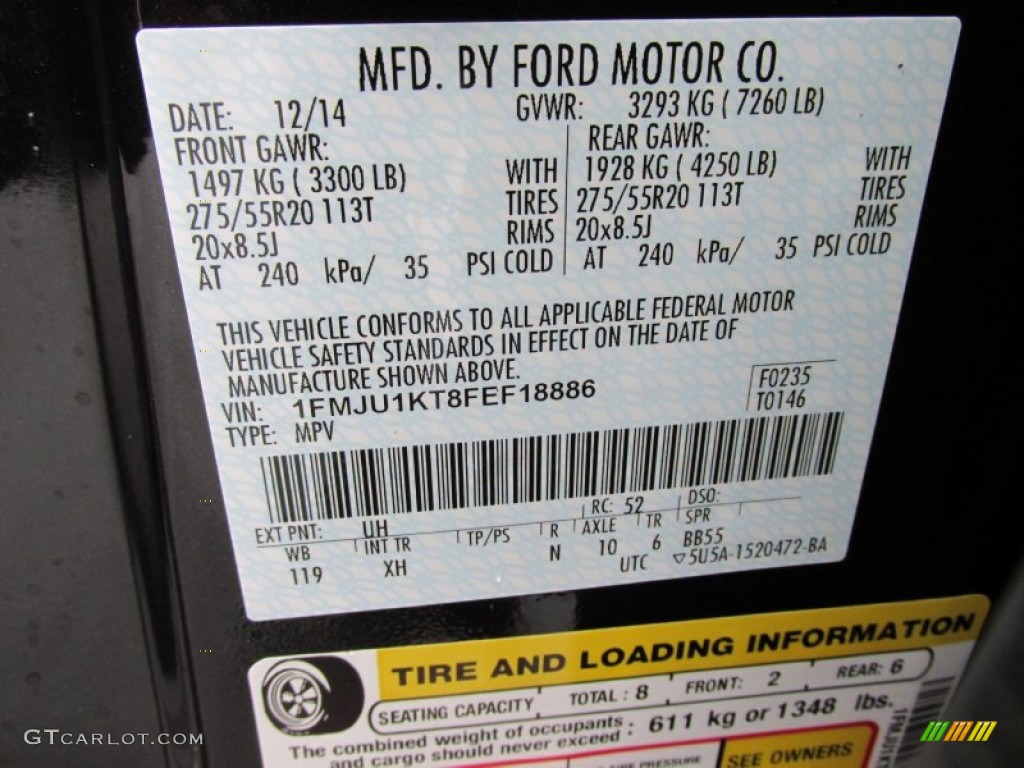 2015 Ford Expedition Limited Color Code Photos