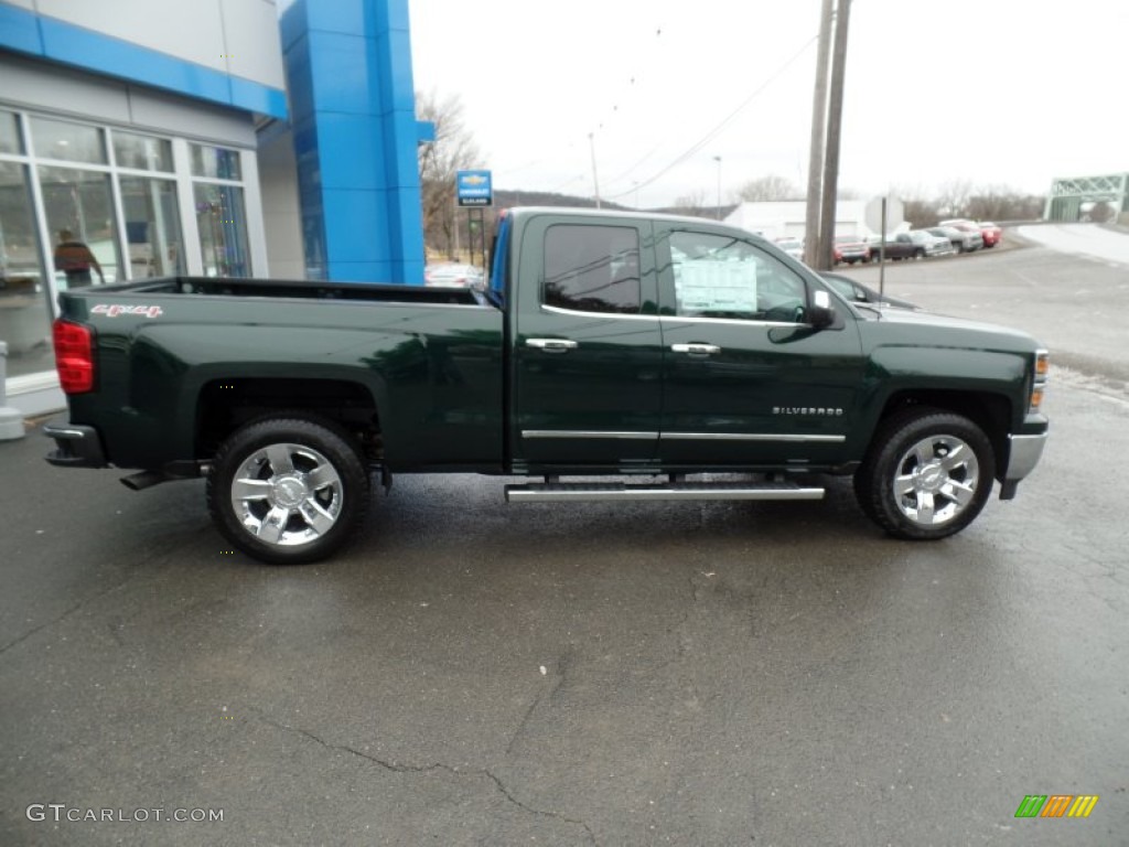 2015 Silverado 1500 LTZ Double Cab 4x4 - Rainforest Green Metallic / Cocoa/Dune photo #4