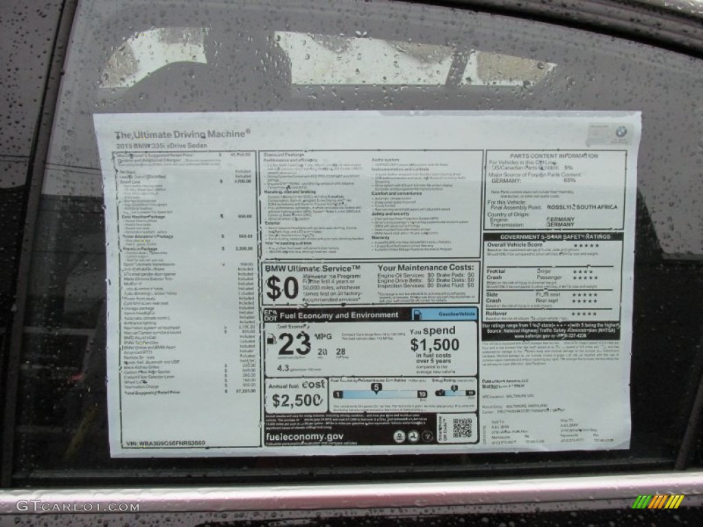 2015 3 Series 335i xDrive Sedan - Jet Black / Black photo #4