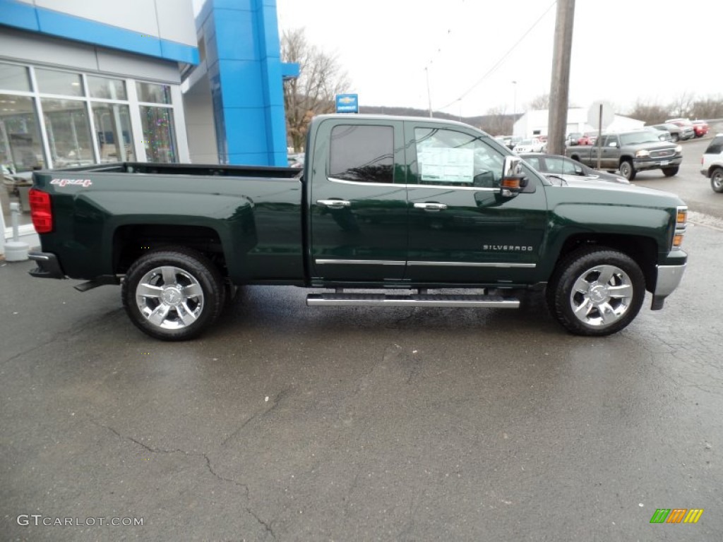 2015 Silverado 1500 LTZ Double Cab 4x4 - Rainforest Green Metallic / Cocoa/Dune photo #2