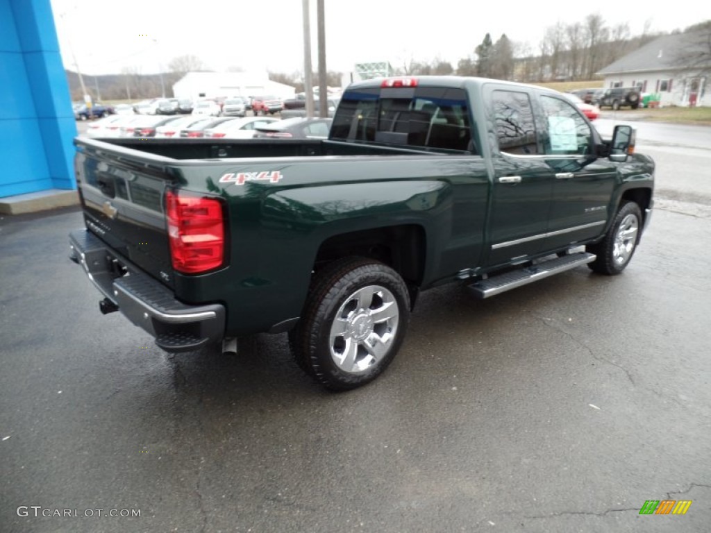 2015 Silverado 1500 LTZ Double Cab 4x4 - Rainforest Green Metallic / Cocoa/Dune photo #3