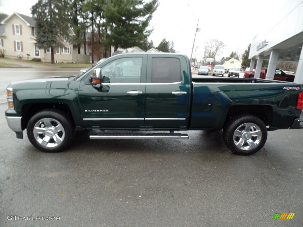 2015 Silverado 1500 LTZ Double Cab 4x4 - Rainforest Green Metallic / Cocoa/Dune photo #6