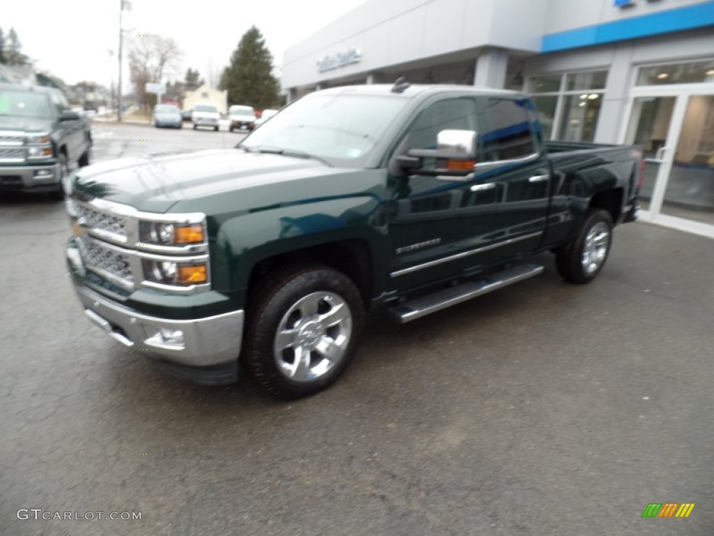 2015 Silverado 1500 LTZ Double Cab 4x4 - Rainforest Green Metallic / Cocoa/Dune photo #7