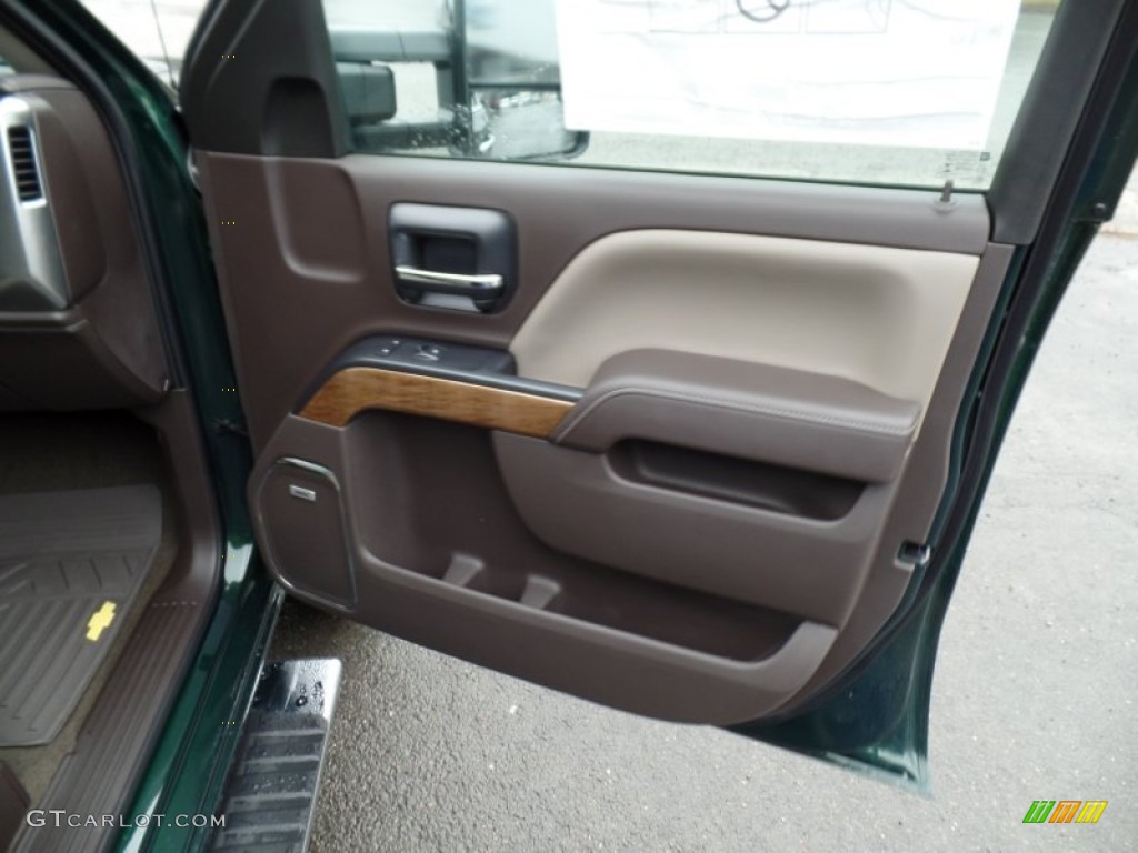 2015 Chevrolet Silverado 1500 LTZ Double Cab 4x4 Cocoa/Dune Door Panel Photo #100200299