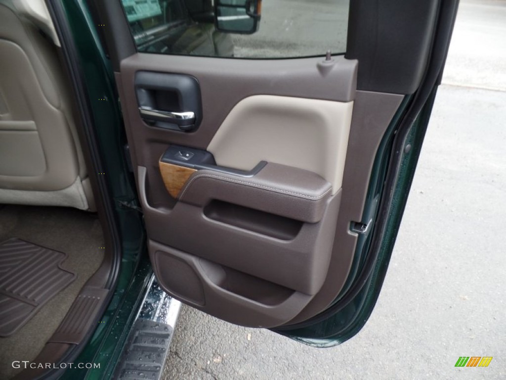 2015 Chevrolet Silverado 1500 LTZ Double Cab 4x4 Cocoa/Dune Door Panel Photo #100200377