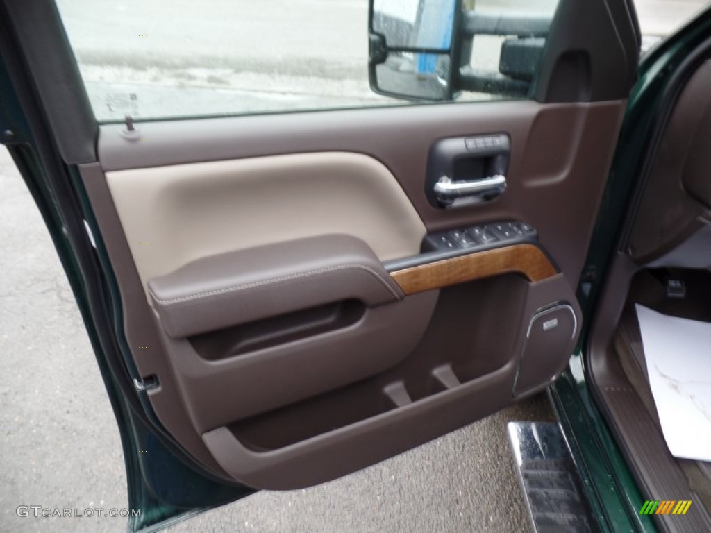2015 Chevrolet Silverado 1500 LTZ Double Cab 4x4 Cocoa/Dune Door Panel Photo #100200488