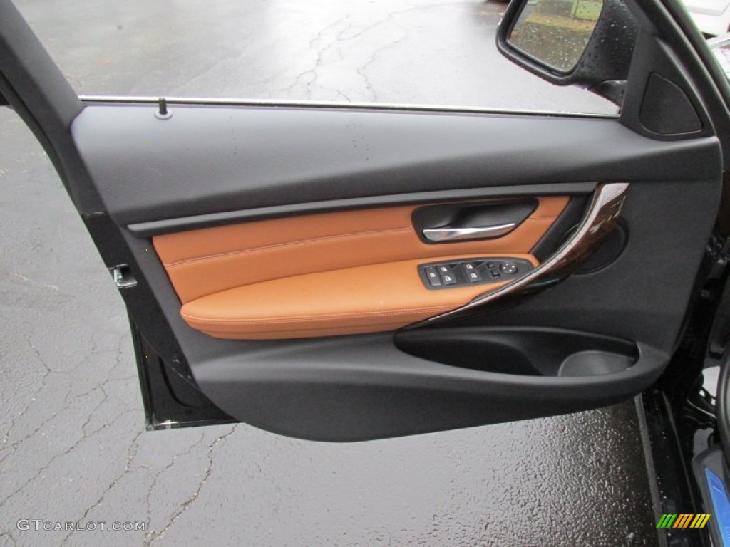 2015 BMW 3 Series 328i xDrive Sedan Saddle Brown Door Panel Photo #100200714