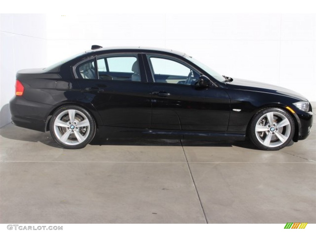 2011 3 Series 335i Sedan - Jet Black / Oyster/Black Dakota Leather photo #2
