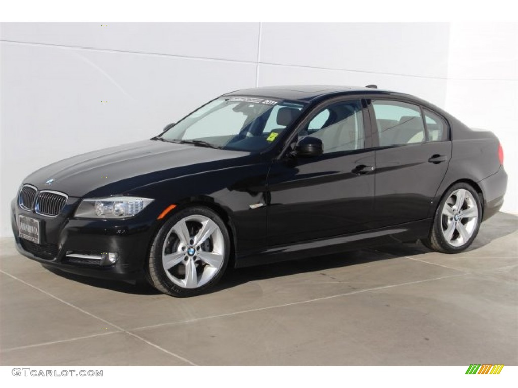 2011 3 Series 335i Sedan - Jet Black / Oyster/Black Dakota Leather photo #5