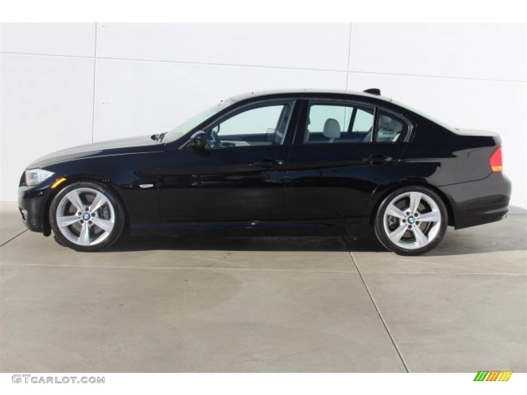 2011 3 Series 335i Sedan - Jet Black / Oyster/Black Dakota Leather photo #6
