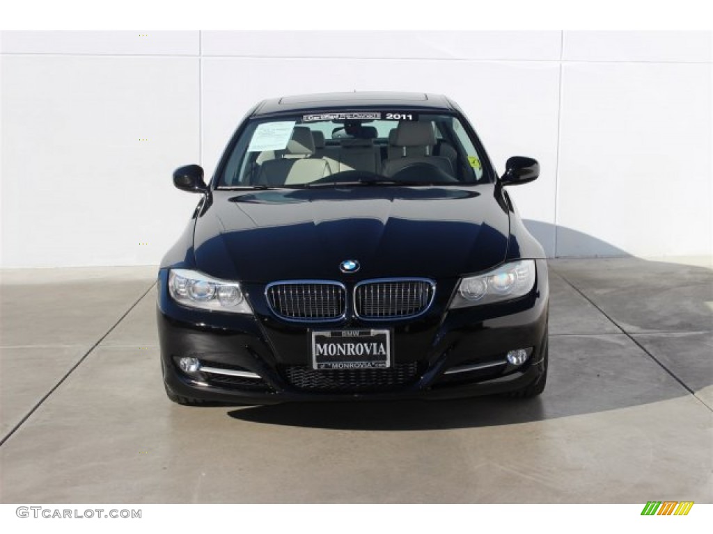 2011 3 Series 335i Sedan - Jet Black / Oyster/Black Dakota Leather photo #7