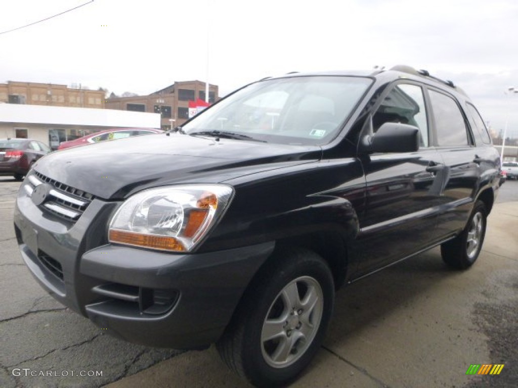 2008 Sportage LX - Black Cherry Metallic / Black photo #4