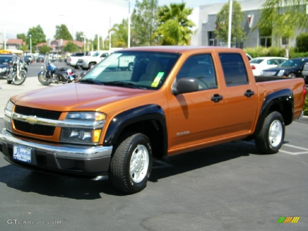 2005 Colorado LS Crew Cab - Sunburst Orange Metallic / Medium Dark Pewter photo #1