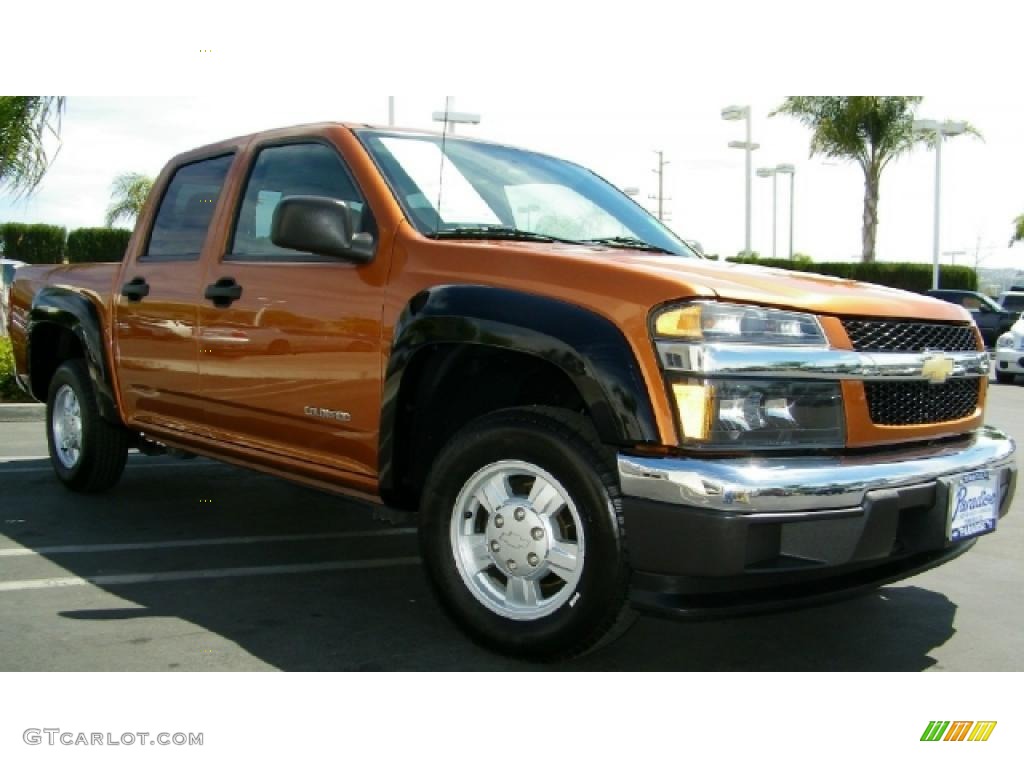 2005 Colorado LS Crew Cab - Sunburst Orange Metallic / Medium Dark Pewter photo #6