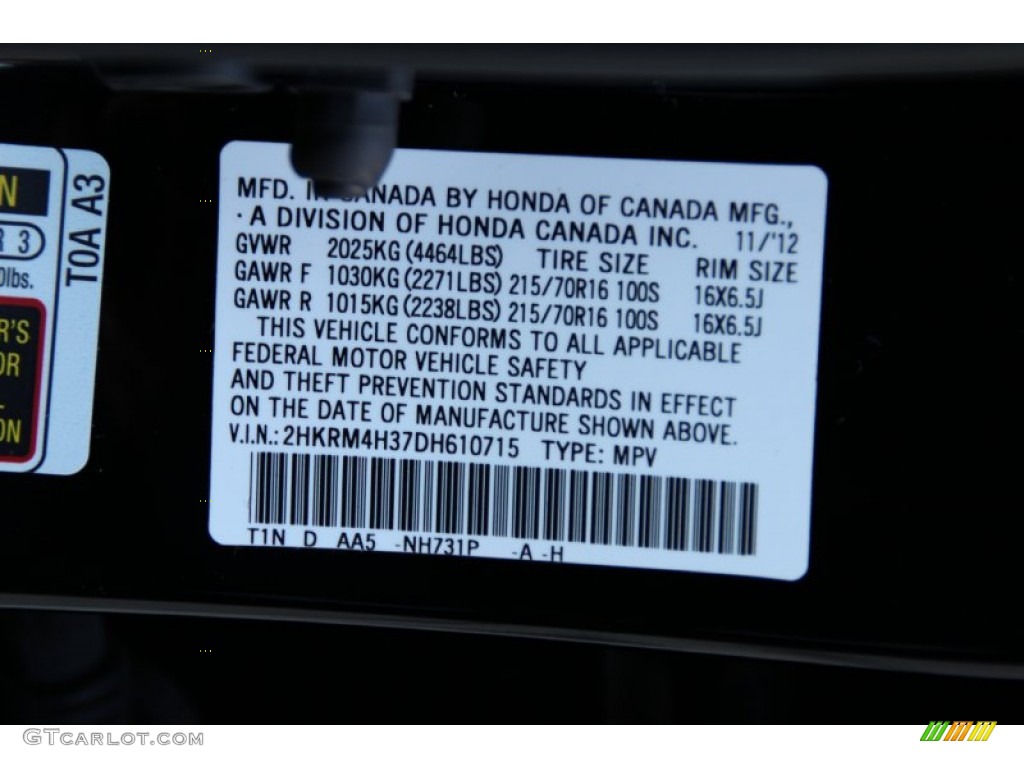 2013 CR-V LX AWD - Crystal Black Pearl / Black photo #32