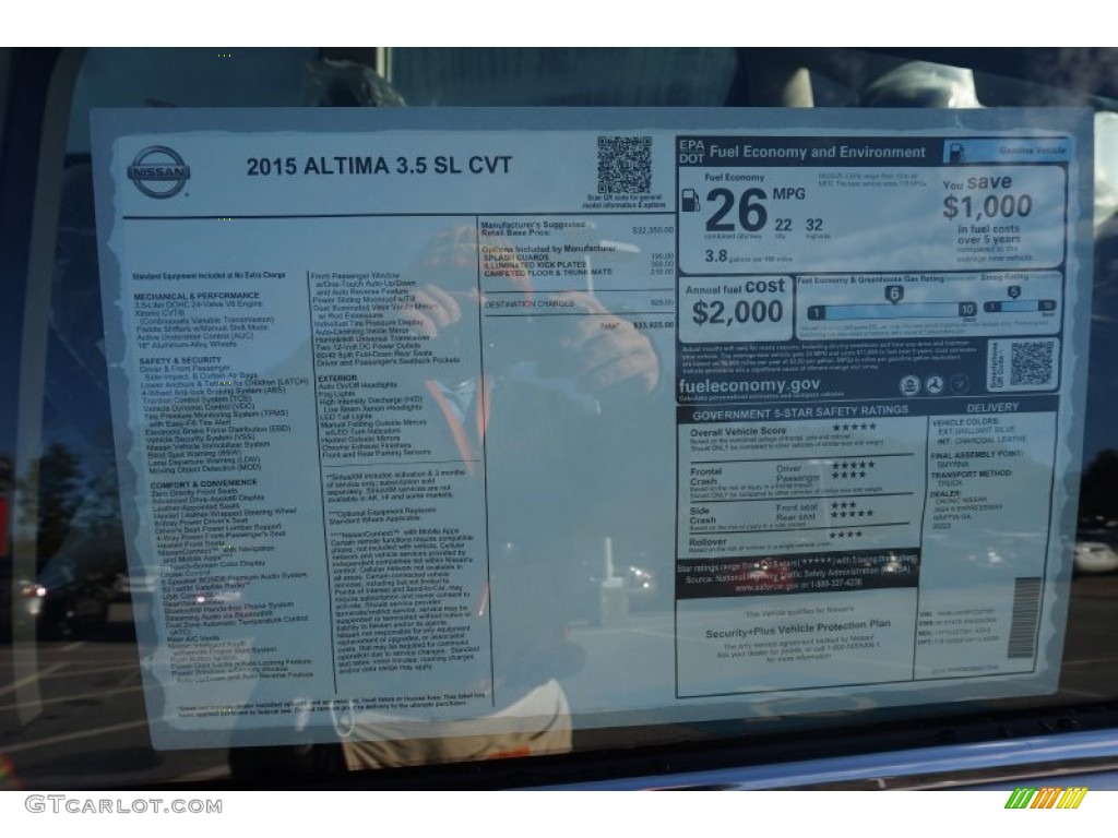 2015 Altima 3.5 SL - Brilliant Silver / Charcoal photo #14