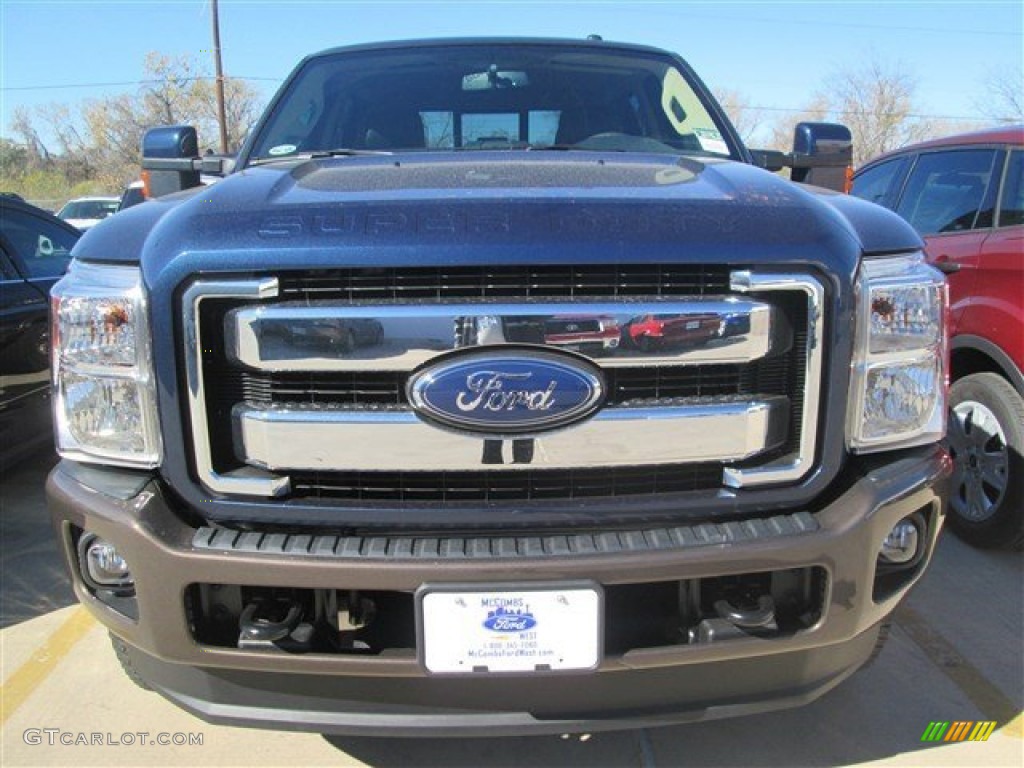 2015 F250 Super Duty Lariat Crew Cab 4x4 - Blue Jeans / Adobe photo #6