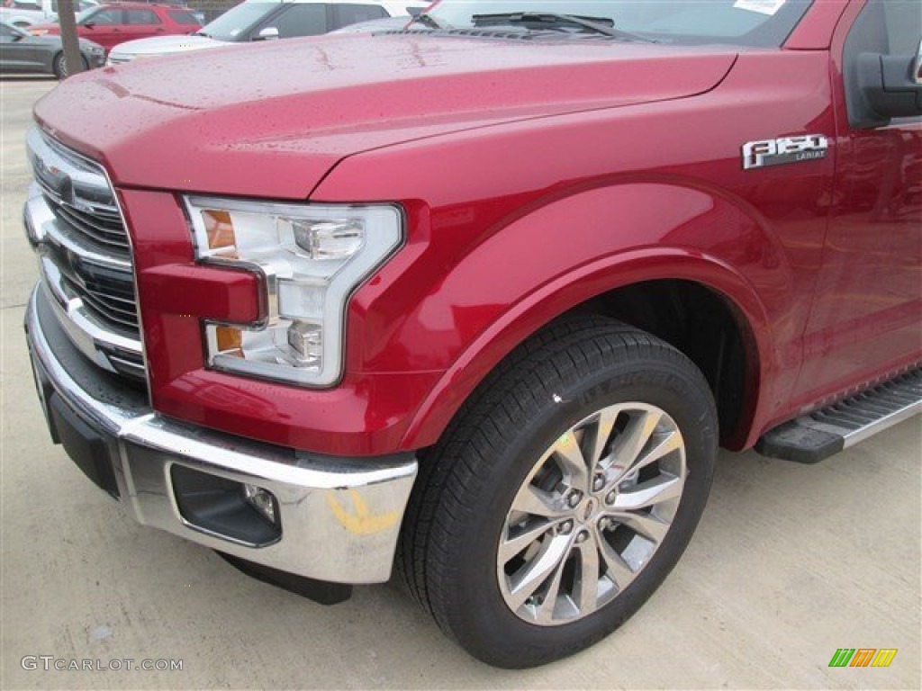 2015 F150 Lariat SuperCrew - Ruby Red Metallic / Medium Light Camel photo #5