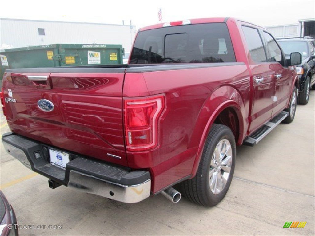 2015 F150 Lariat SuperCrew - Ruby Red Metallic / Medium Light Camel photo #9