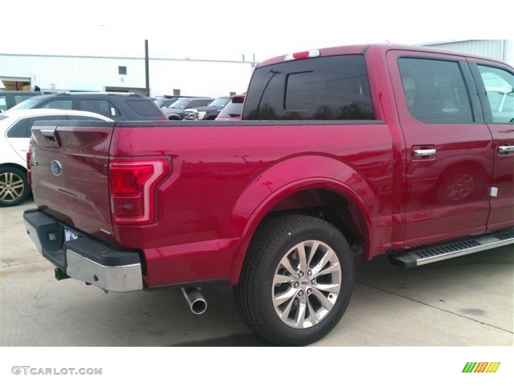 2015 F150 Lariat SuperCrew - Ruby Red Metallic / Medium Light Camel photo #11