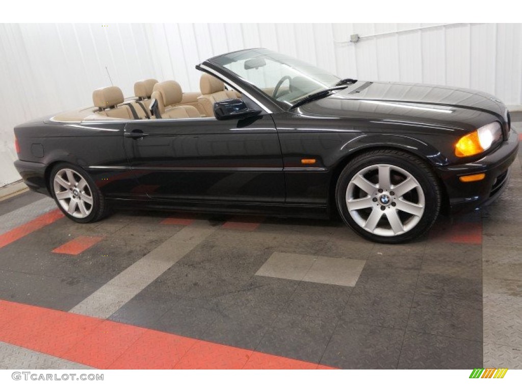 2001 3 Series 325i Convertible - Jet Black / Beige photo #6