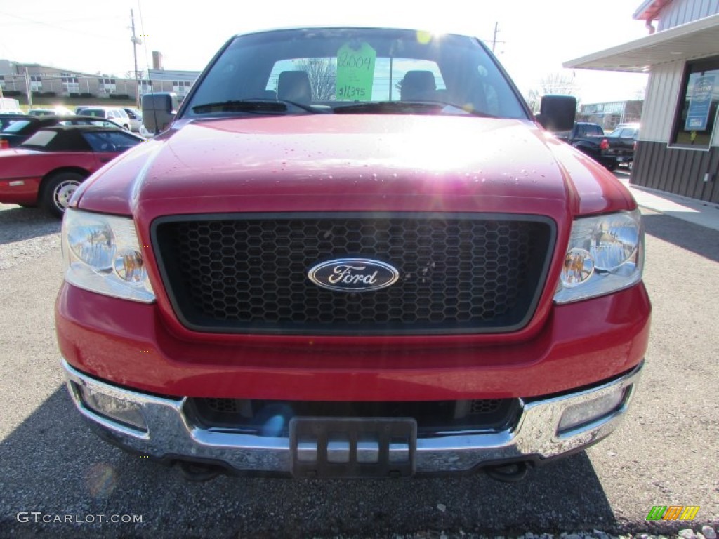 2004 F150 XLT Regular Cab 4x4 - Bright Red / Medium/Dark Flint photo #3