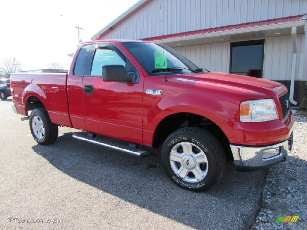 2004 F150 XLT Regular Cab 4x4 - Bright Red / Medium/Dark Flint photo #7