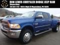 2015 Blue Streak Pearl Ram 3500 Laramie Mega Cab 4x4 Dual Rear Wheel  photo #1