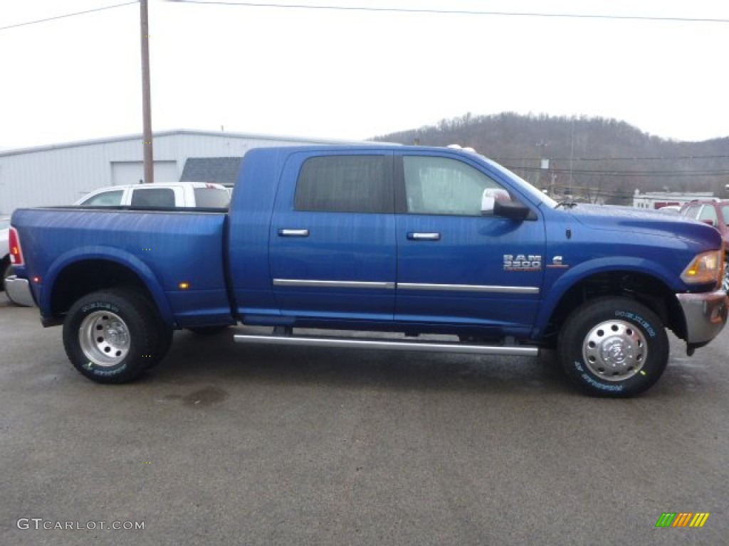 Blue Streak Pearl 2015 Ram 3500 Laramie Mega Cab 4x4 Dual Rear Wheel Exterior Photo #100224136