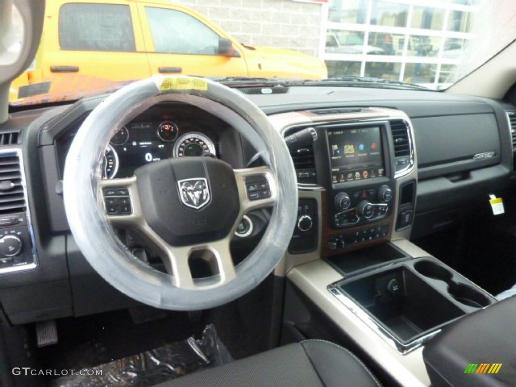 2015 Ram 3500 Laramie Mega Cab 4x4 Dual Rear Wheel Black Dashboard Photo #100224248