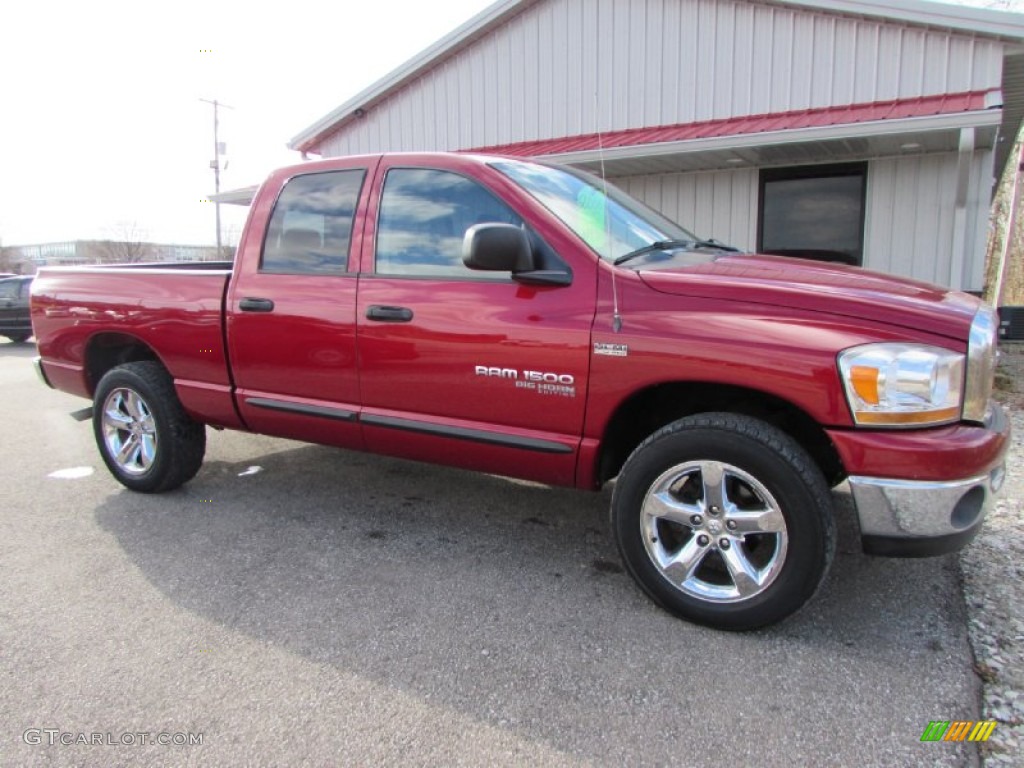 2006 Ram 1500 SLT Quad Cab 4x4 - Inferno Red Crystal Pearl / Medium Slate Gray photo #7