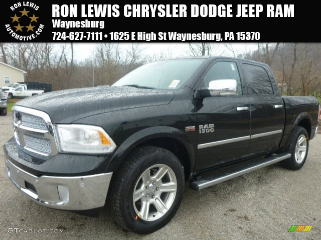 2015 1500 Laramie Long Horn Crew Cab 4x4 - Black / Black photo #1