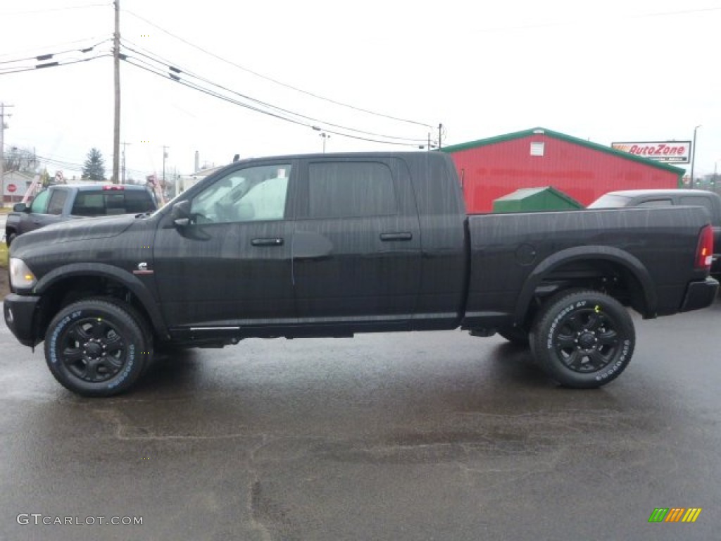 2015 2500 Laramie Mega Cab 4x4 Black Appearance Group - Black / Black photo #2