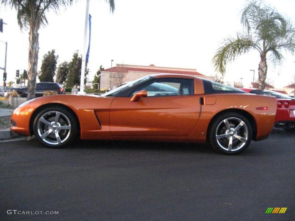 2009 Corvette Coupe - Atomic Orange Metallic / Ebony photo #1