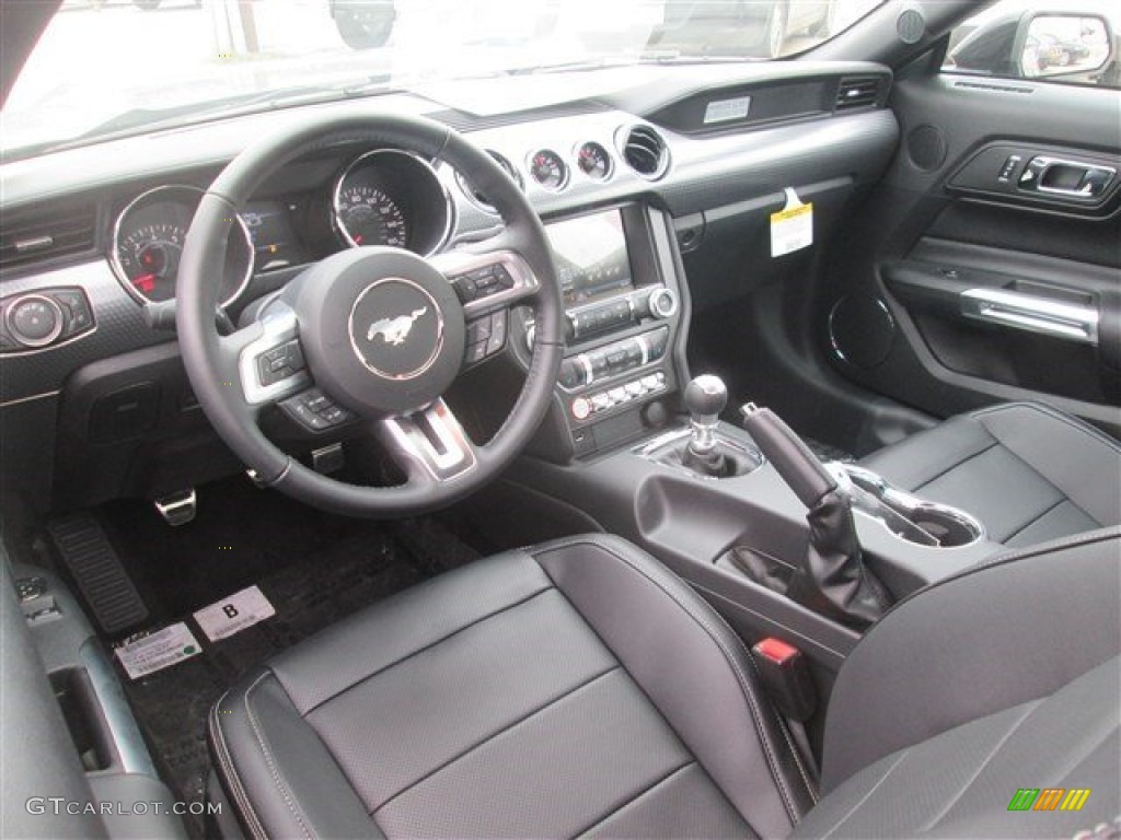 Ebony Interior 2015 Ford Mustang GT Premium Coupe Photo #100233833