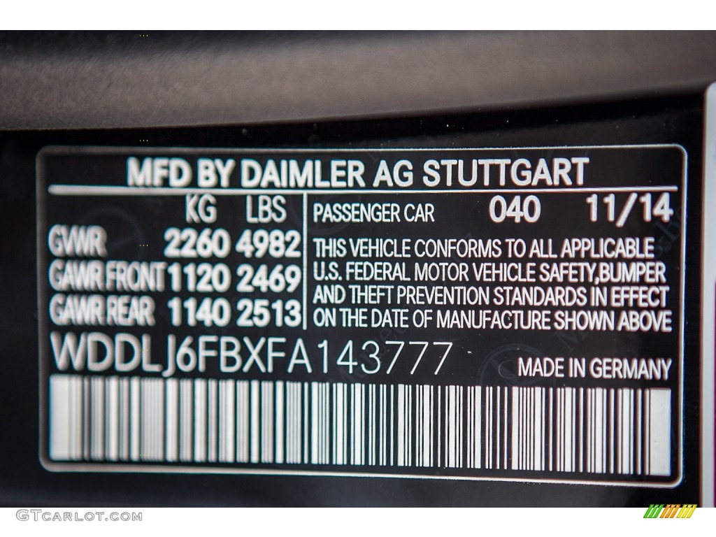 2015 CLS Color Code 040 for Black Photo #100238309