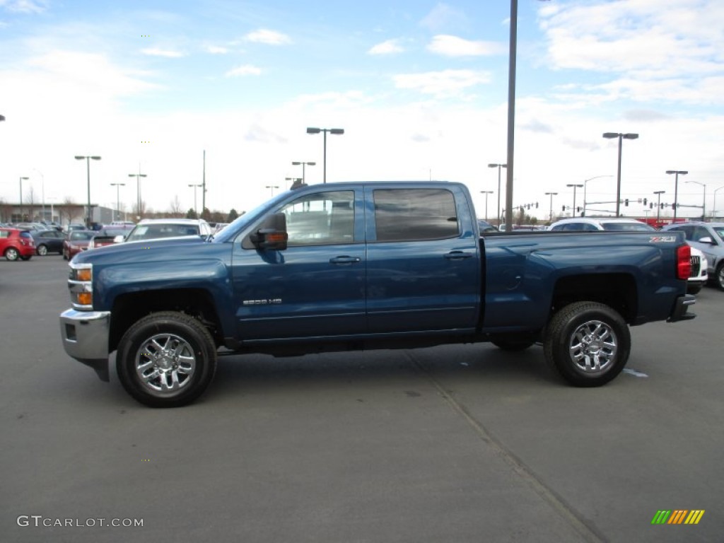 Deep Ocean Blue Metallic 2015 Chevrolet Silverado 2500HD LT Crew Cab 4x4 Exterior Photo #100240604