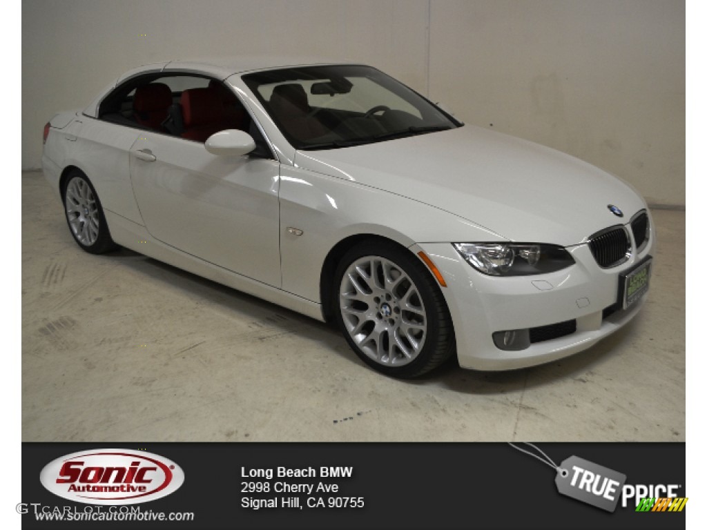 2009 3 Series 328i Convertible - Alpine White / Coral Red/Black Dakota Leather photo #1