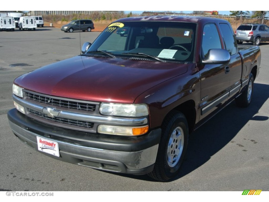 1999 Silverado 1500 LS Extended Cab - Dark Carmine Red Metallic / Graphite photo #2